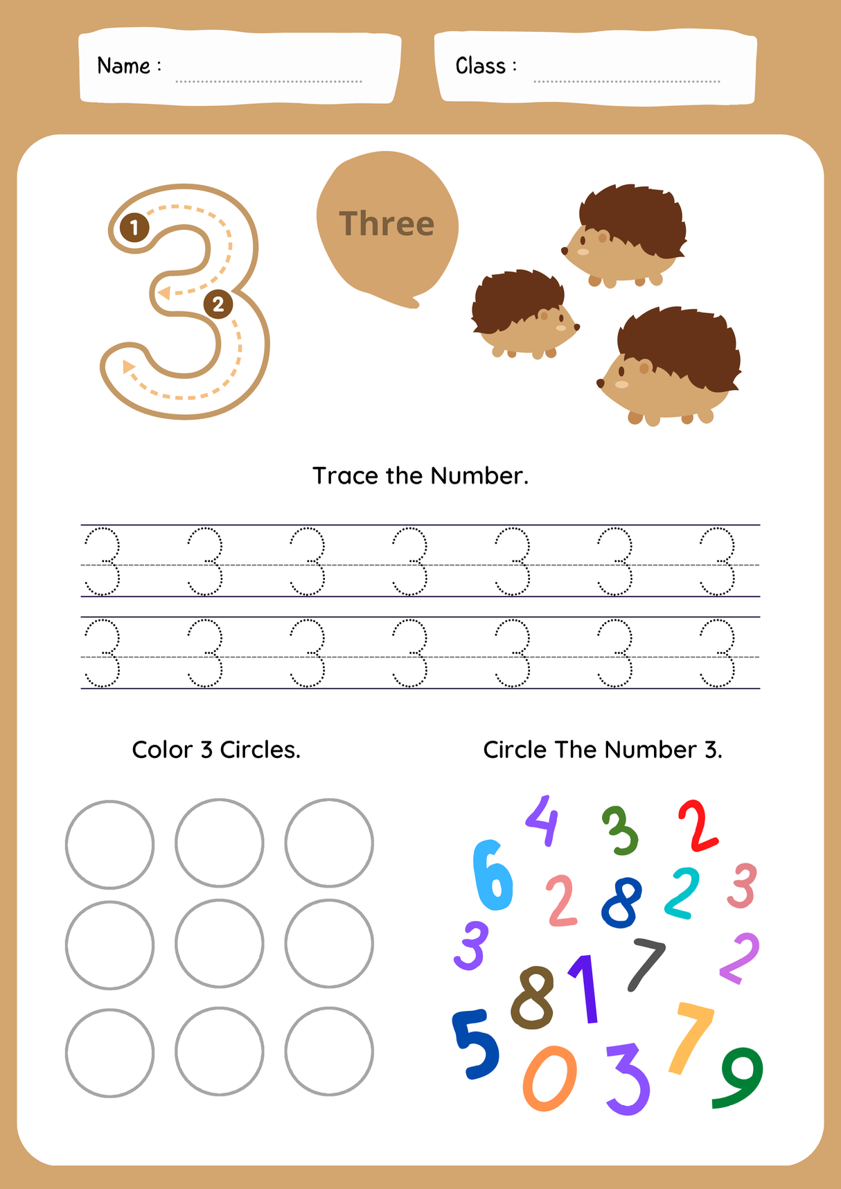 Letter Tracing Number 3