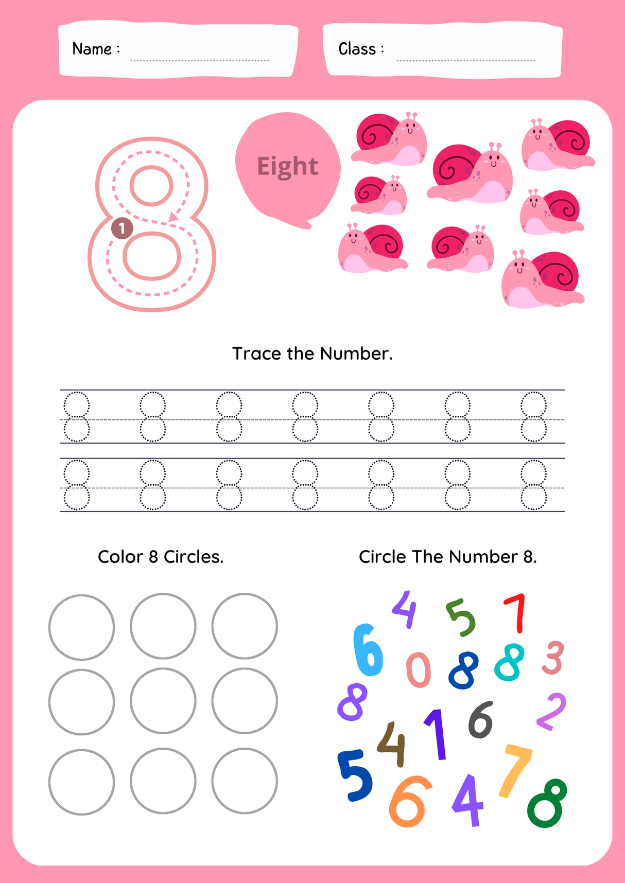 Letter tracing Number 8