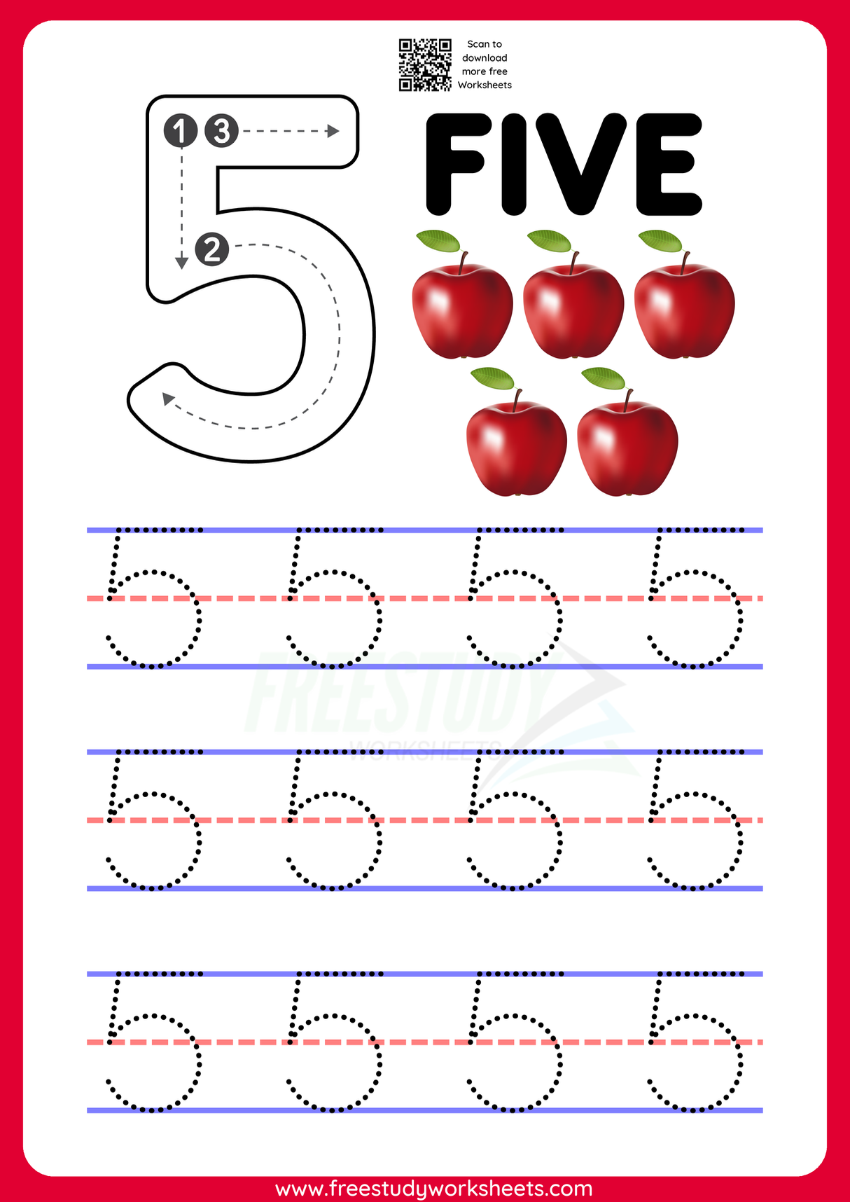 Number tracing 5