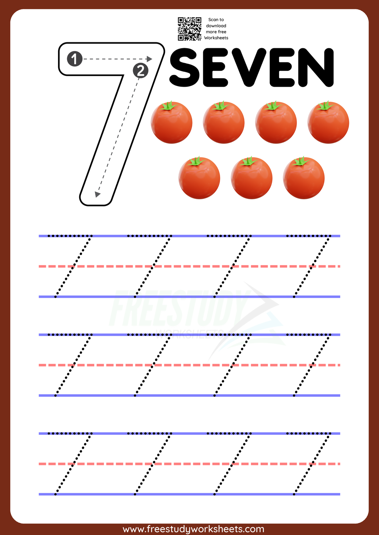 Number tracing 7