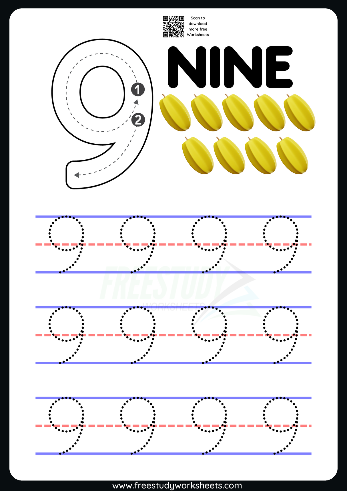 Number tracing 9