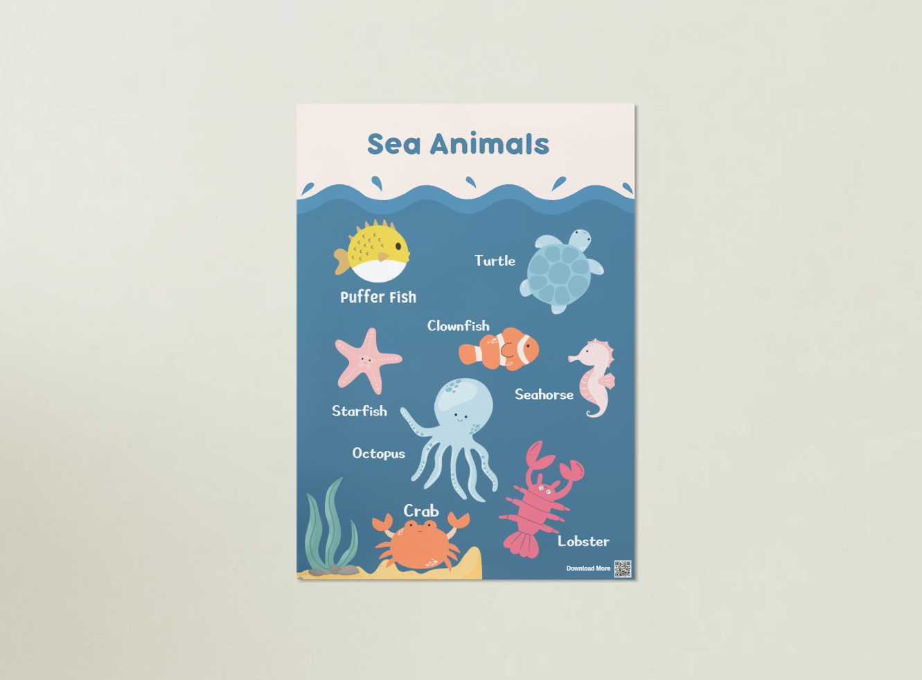 Sea Animals poster for kids